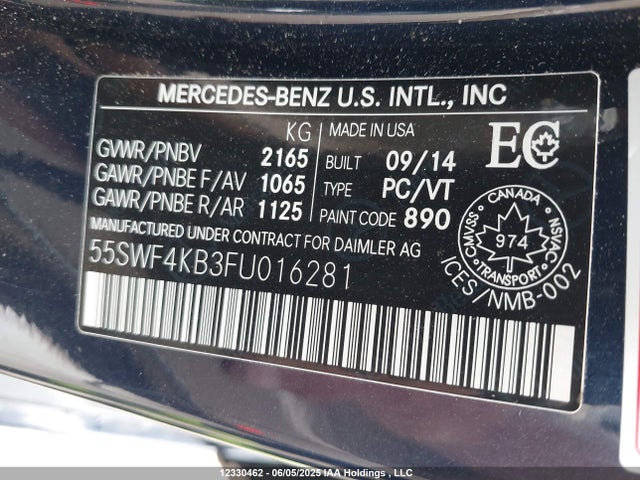 55SWF4KB3FU016281 Mercedes-Benz C-Class