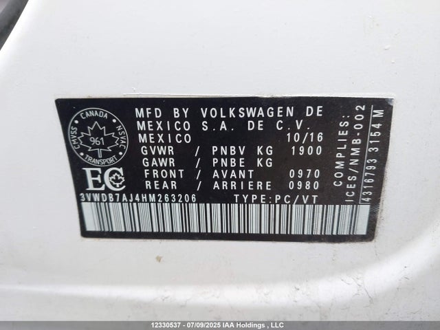 3VWDB7AJ4HM263206 Volkswagen 1.4 tsi