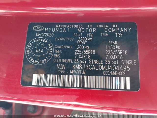 KM8J3CAL0MU404495 Hyundai gdi theta ii