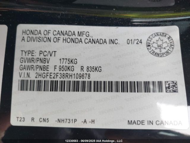 2HGFE2F38RH109678 Honda k20c2