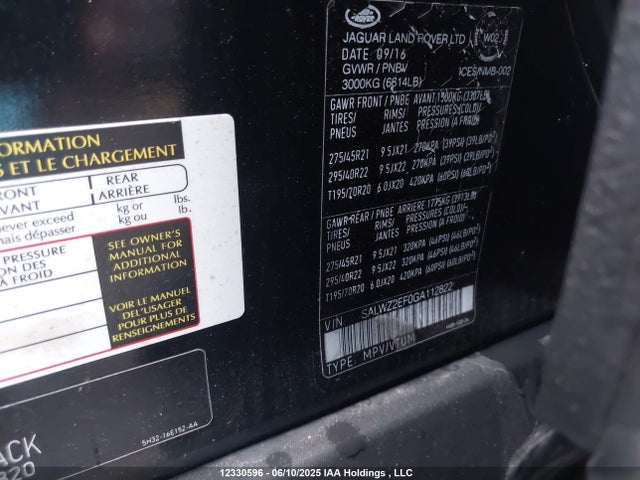 SALWZ2EF0GA112822 Land Rover Range Rover Sport V8 Supercharged
