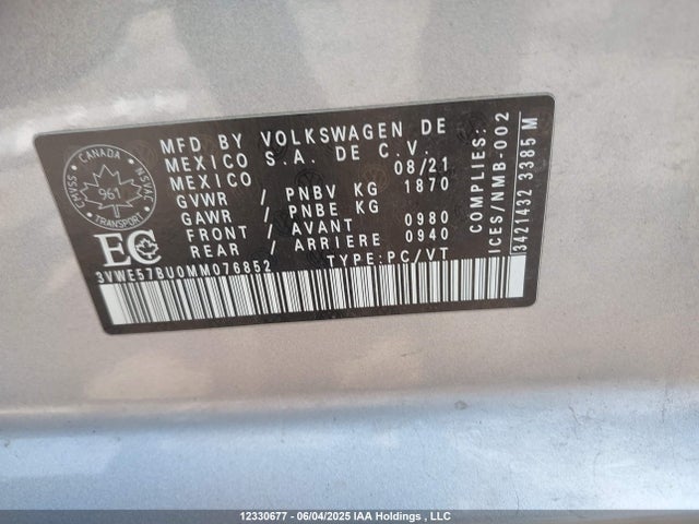 3VWE57BU0MM076852 Volkswagen tsi