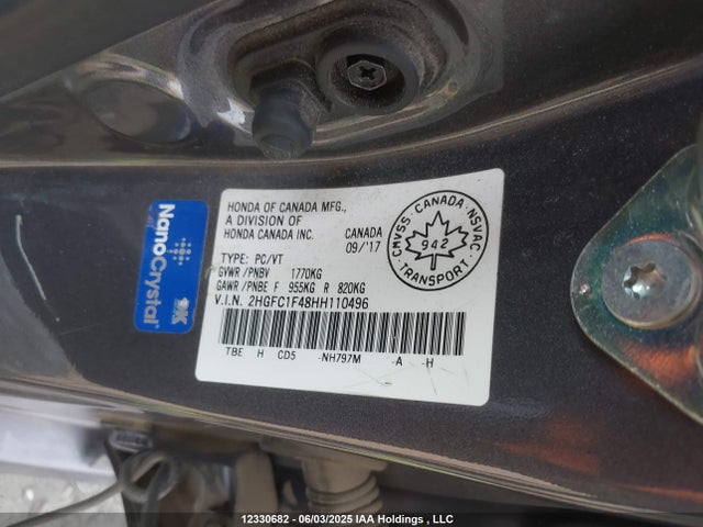2HGFC1F48HH110496 Honda l15b7