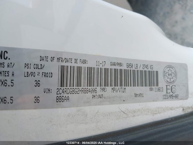 2C4RDGBG2HR884006 Dodge 2017
