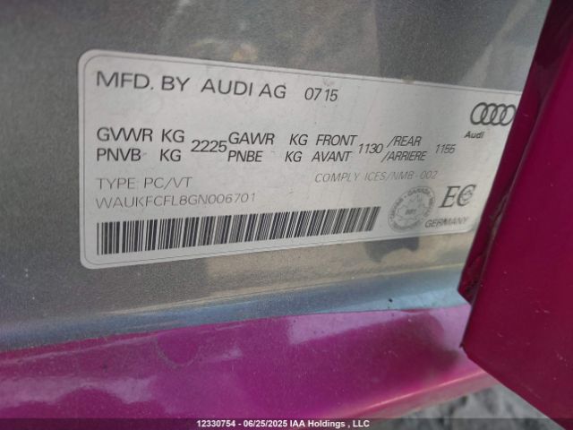 WAUKFCFL8GN006701 Audi 2016