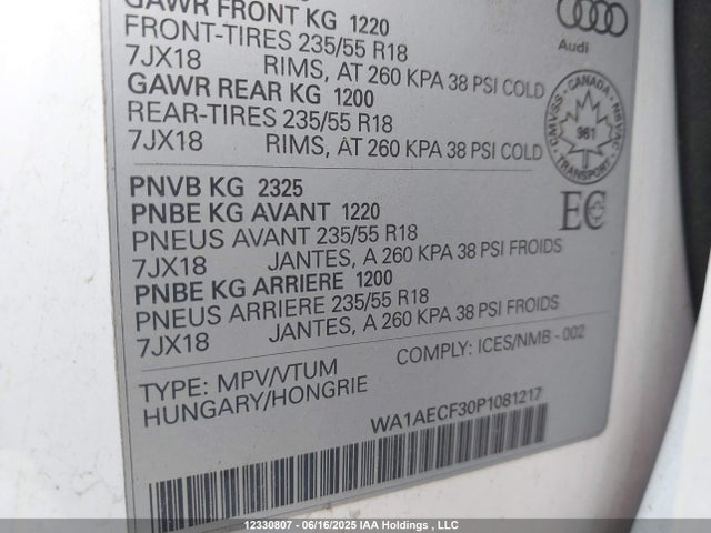 WA1AECF30P1081217 Audi 40 tfsi