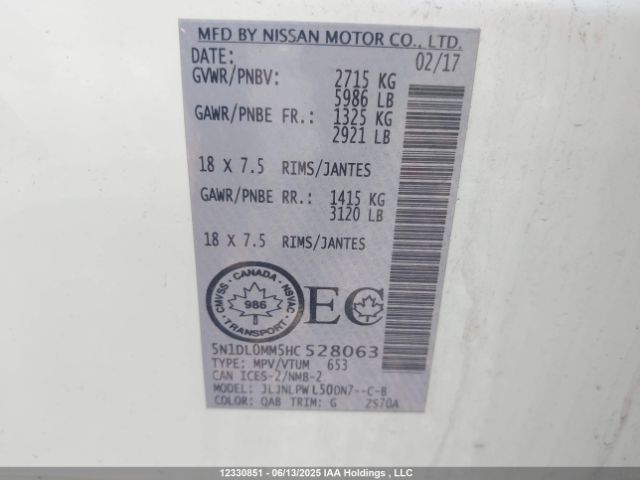 5N1DL0MM5HC528063 Infiniti 2017