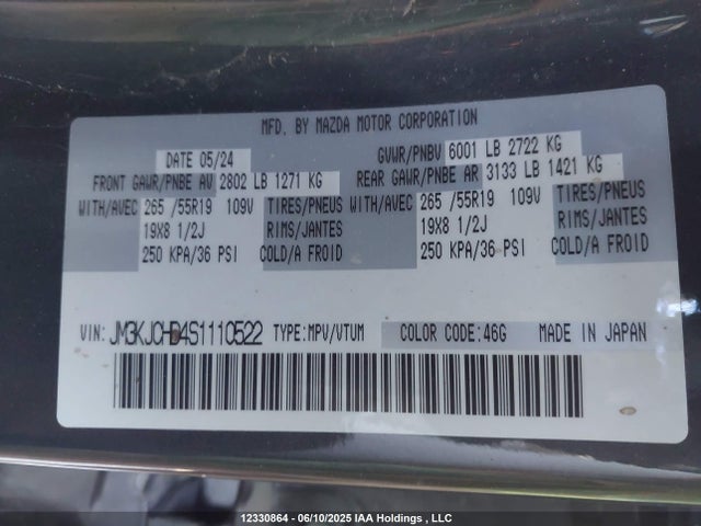 JM3KJCHD4S1110522 Mazda h3 standard power