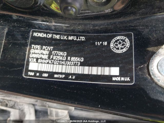 SHHFK7G21HU303773 Honda l15ba
