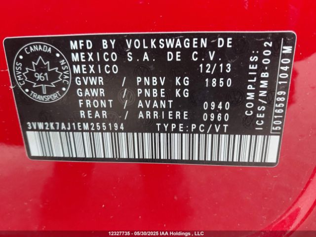 3VW2K7AJ1EM255194 Volkswagen Jetta 2.0l Trendline+