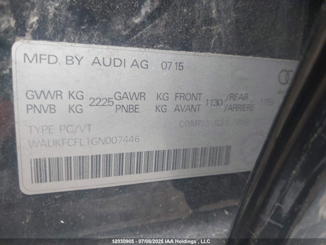 WAUKFCFL1GN007446 Audi S4