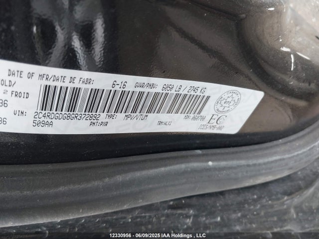 2C4RDGDG8GR372892 Dodge Grand Caravan