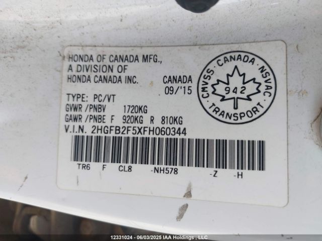2HGFB2F5XFH060344 Honda CIVIC EX