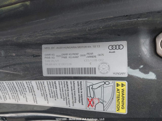 Audi flex fuel engine 2014 TRUBFAFK1E1007228 Image 9