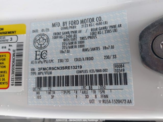 3FMCR9CN3SRE13219 Ford dragon