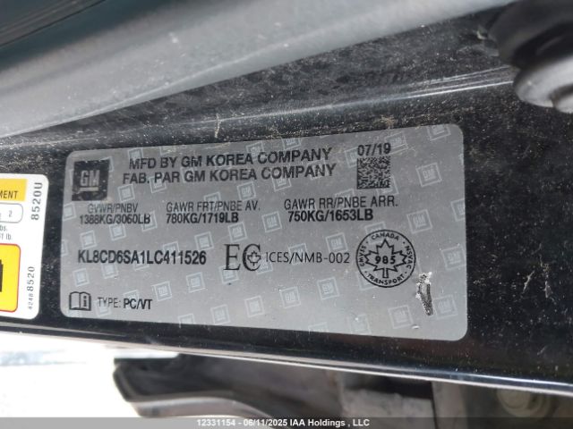 KL8CD6SA1LC411526 Chevrolet lv7 - mfi, variable valve timing, alum, gen 1 var 1