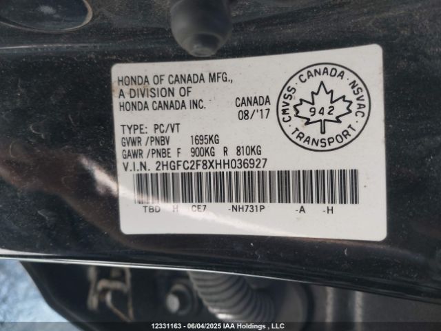 2HGFC2F8XHH036927 Honda k20c2