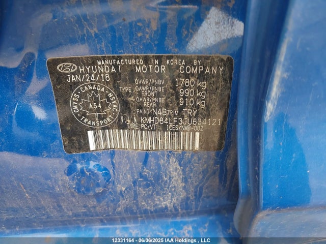 KMHD84LF3JU634121 Hyundai mpi nu