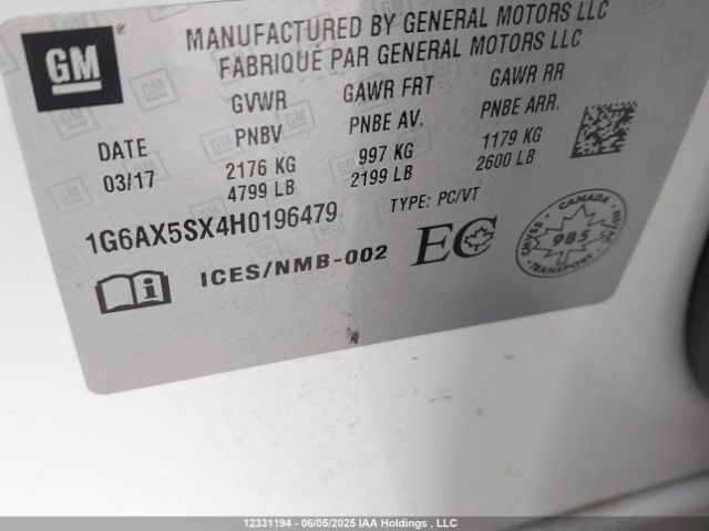1G6AX5SX4H0196479 Cadillac CTS