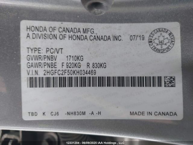 2HGFC2F50KH034469 Honda k20c2