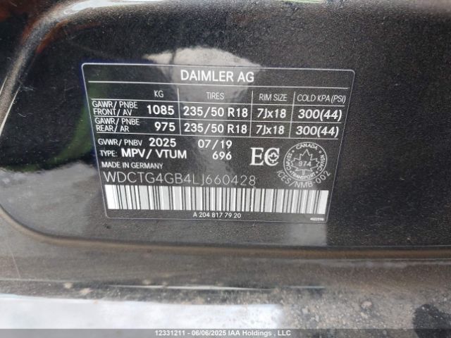 WDCTG4GB4LJ660428 Mercedes-Benz 270