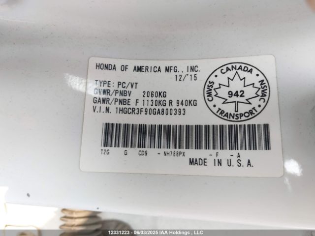 1HGCR3F90GA800393 Honda j35y1