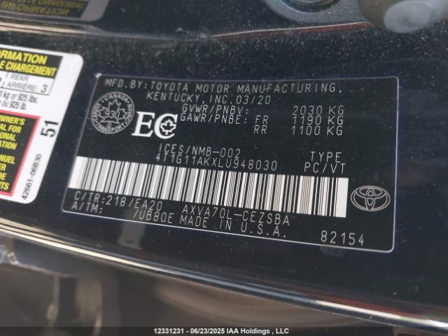 4T1G11AKXLU948030 Toyota a25a-fks