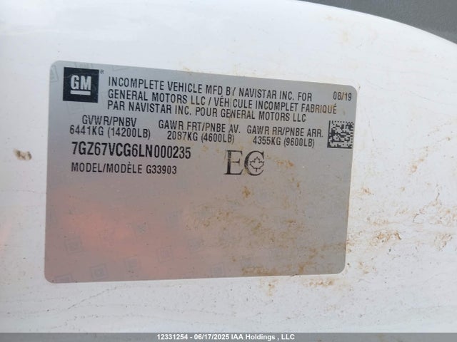 7GZ67VCG6LN000235 GMC gm l96