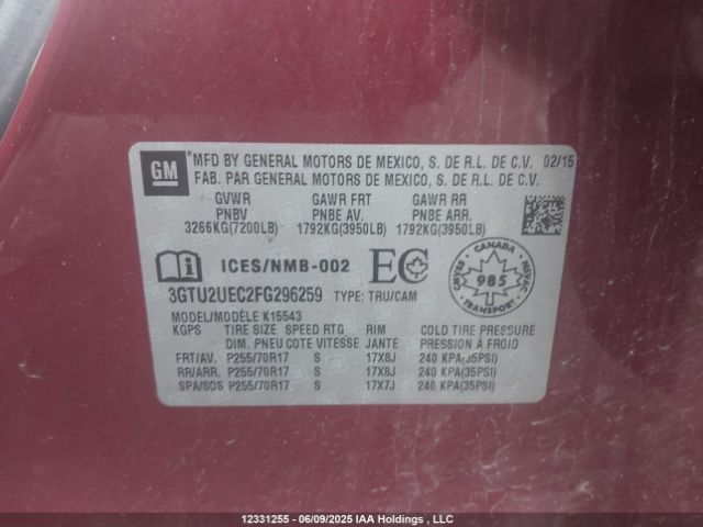 3GTU2UEC2FG296259 GMC SIERRA 1500