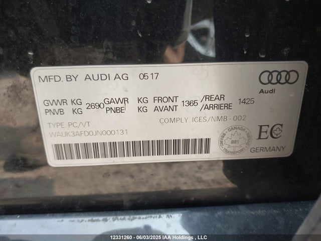 WAUK3AFD0JN000131 Audi 4.0t