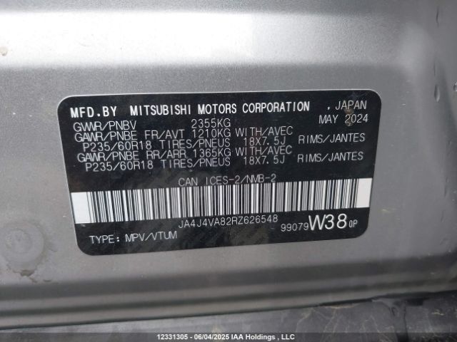 JA4J4VA82RZ626548 Mitsubishi Outlander
