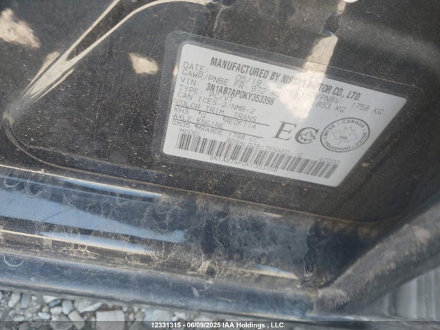 3N1AB7AP0KY353398 Nissan Sentra