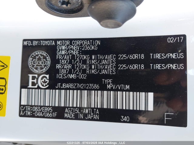 JTJBARBZ7H2123586 Lexus 8ar-fts