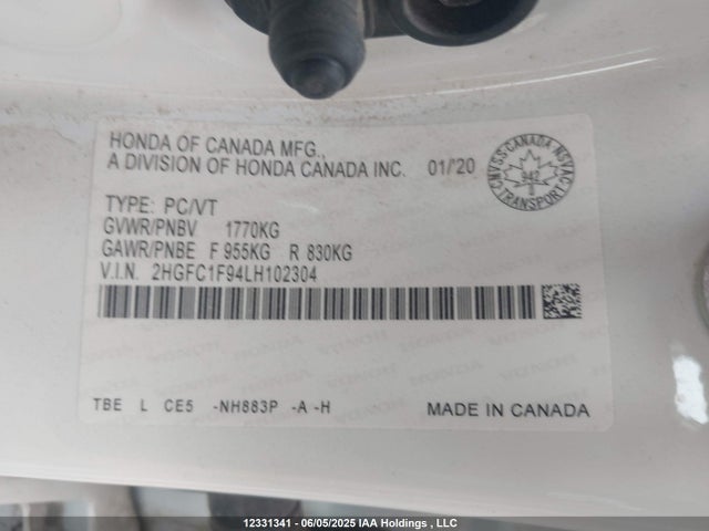2HGFC1F94LH102304 Honda l15b7