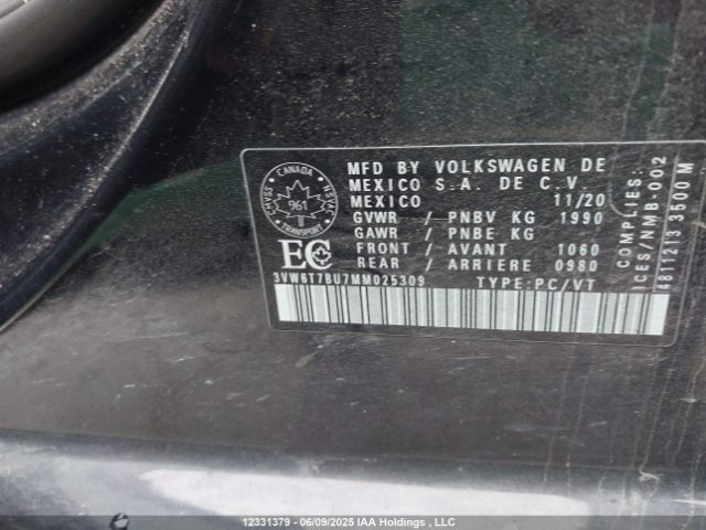 3VW6T7BU7MM025309 Volkswagen tsi