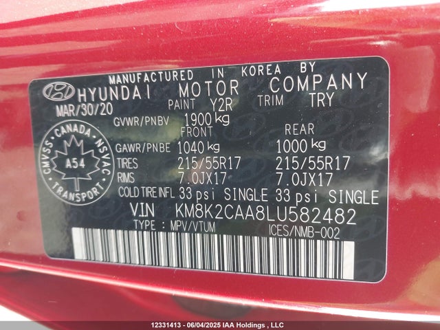 Hyundai mpi nu 2020 KM8K2CAA8LU582482 Image 19