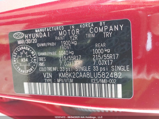 Hyundai mpi nu 2020 KM8K2CAA8LU582482 Image 9