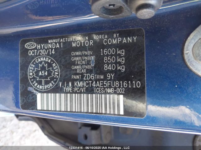 KMHCT4AE5FU816110 Hyundai dohc gdi gamma