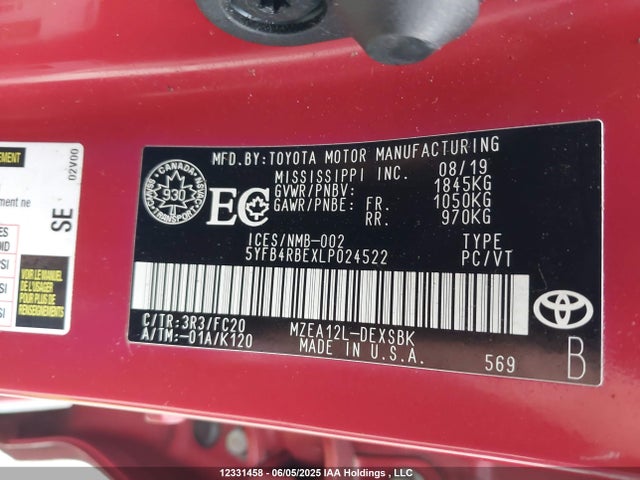 Toyota m20-fks 2020 5YFB4RBEXLP024522 Image 9