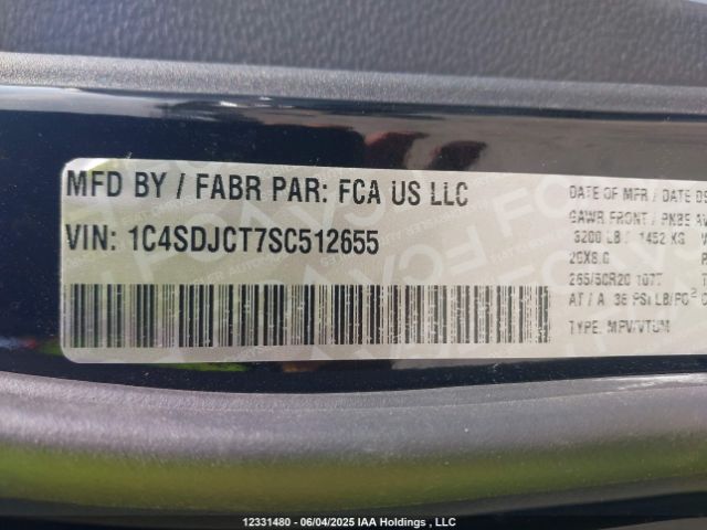 1C4SDJCT7SC512655 Dodge Durango