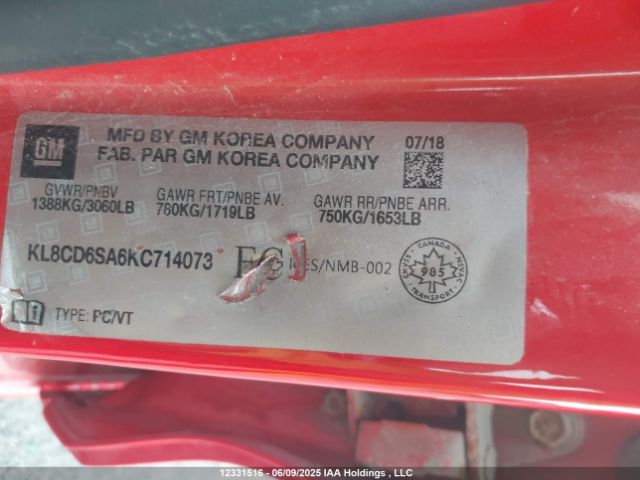 KL8CD6SA6KC714073 Chevrolet Spark