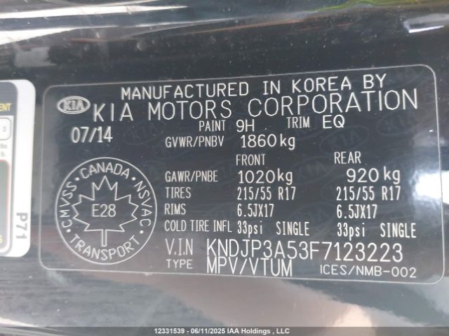 KNDJP3A53F7123223 KIA dohc gdi nu