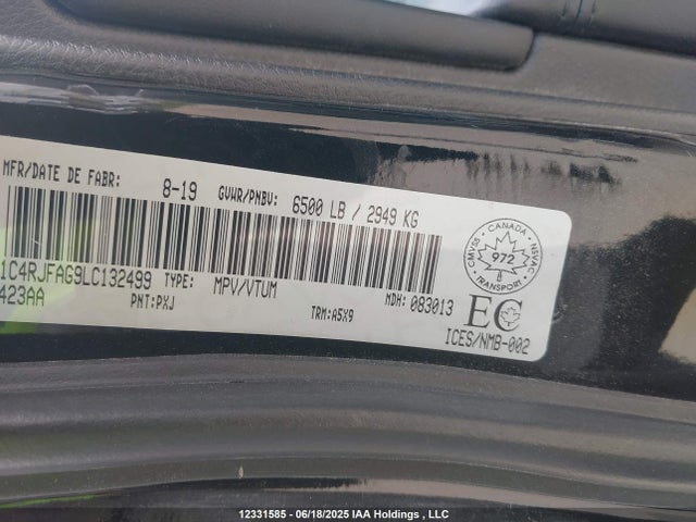 1C4RJFAG9LC132499 Jeep Grand Cherokee Laredo