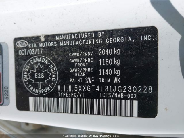 5XXGT4L31JG230228 KIA gdi