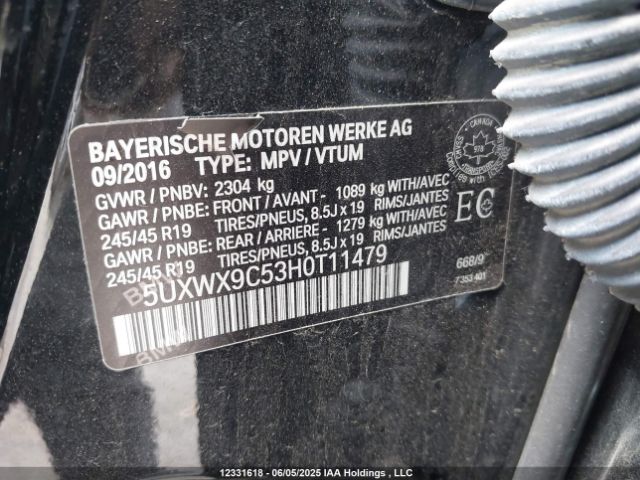 5UXWX9C53H0T11479 BMW X3