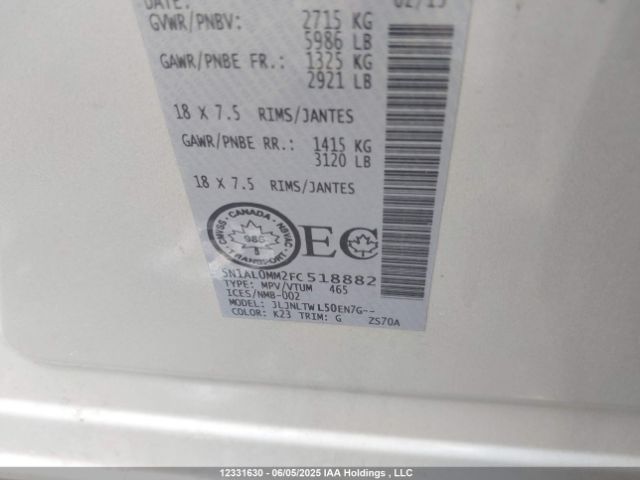5N1AL0MM2FC518882 Infiniti 2015