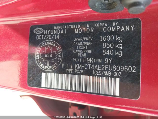 KMHCT4AE2FU809602 Hyundai dohc gdi gamma
