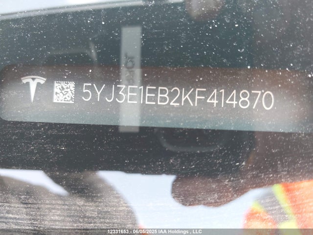 5YJ3E1EB2KF414870 Tesla MODEL 3