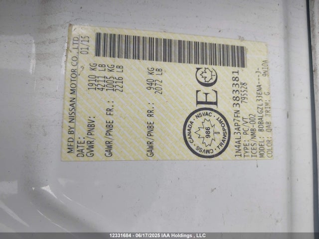1N4AL3AP7FN383381 Nissan Altima