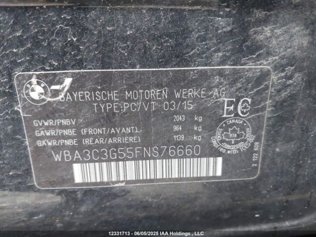 WBA3C3G55FNS76660 BMW 2015